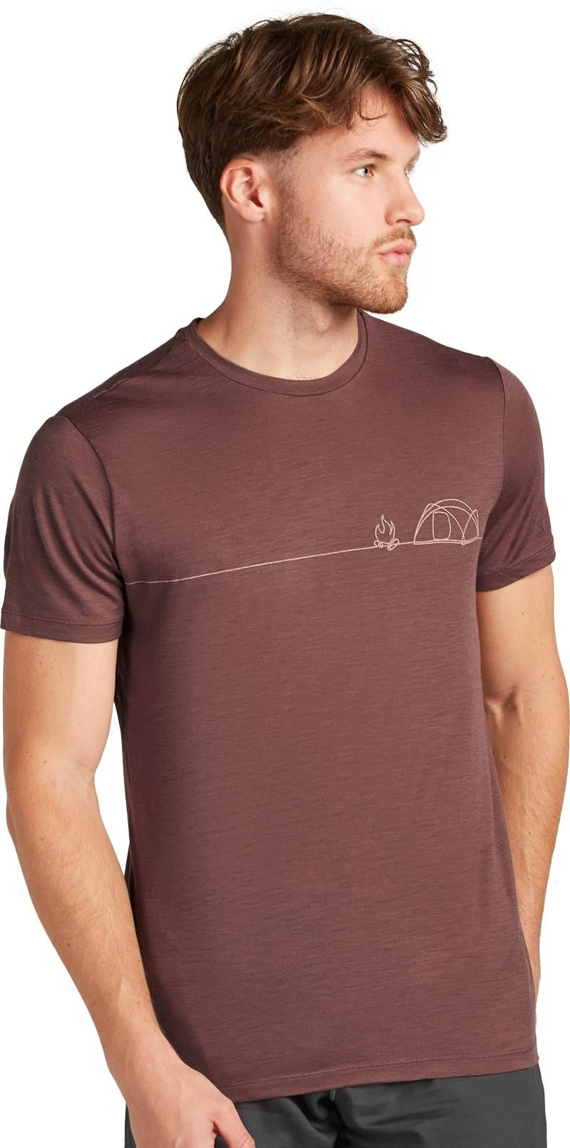 Merino 150 Tech Lite SS Tee - Single Line Camp - Mens - carob 1