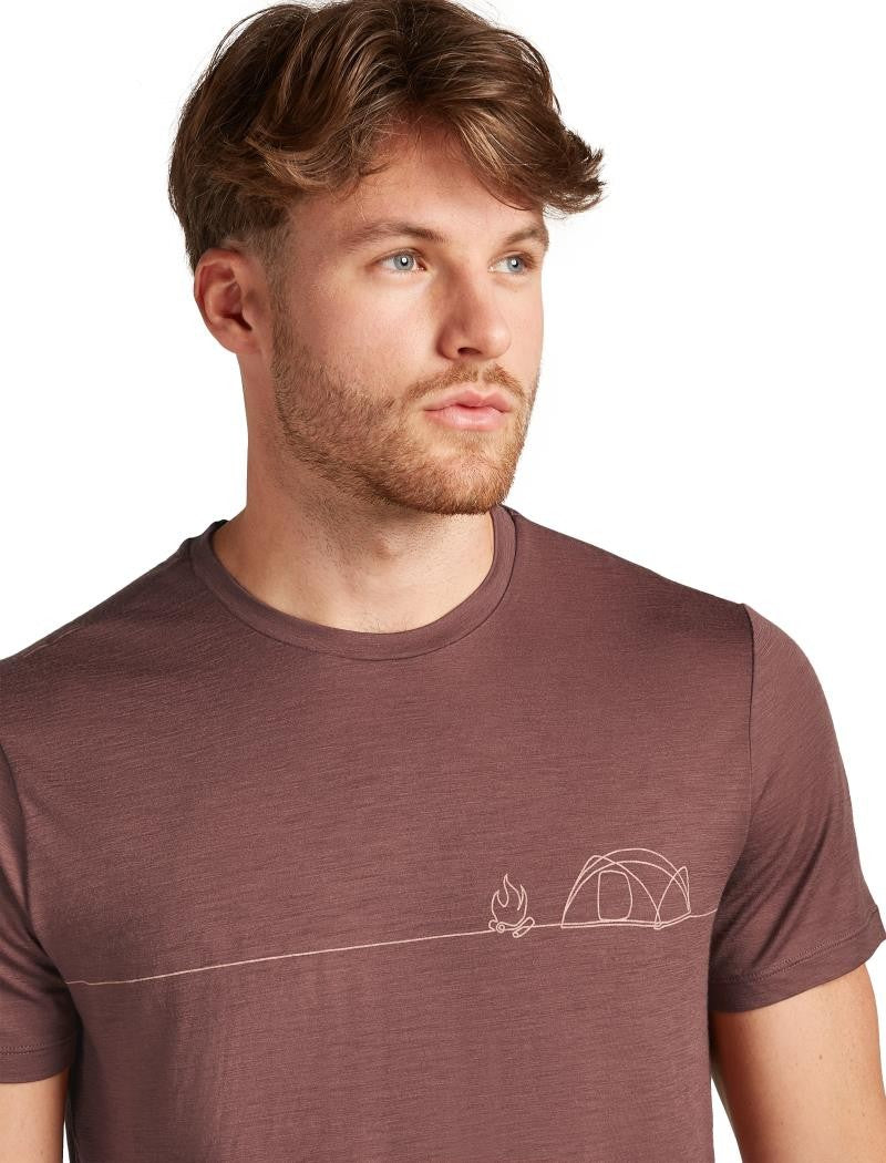 Merino 150 Tech Lite SS Tee - Single Line Camp - Mens - carob 1