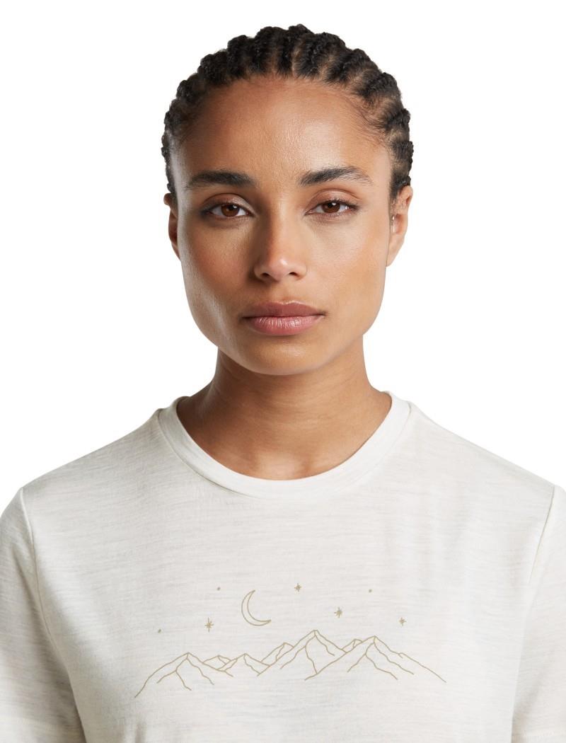 Merino 150 Tech Lite SS Tee - Sparkling Stars - Womens - ecru heather 1