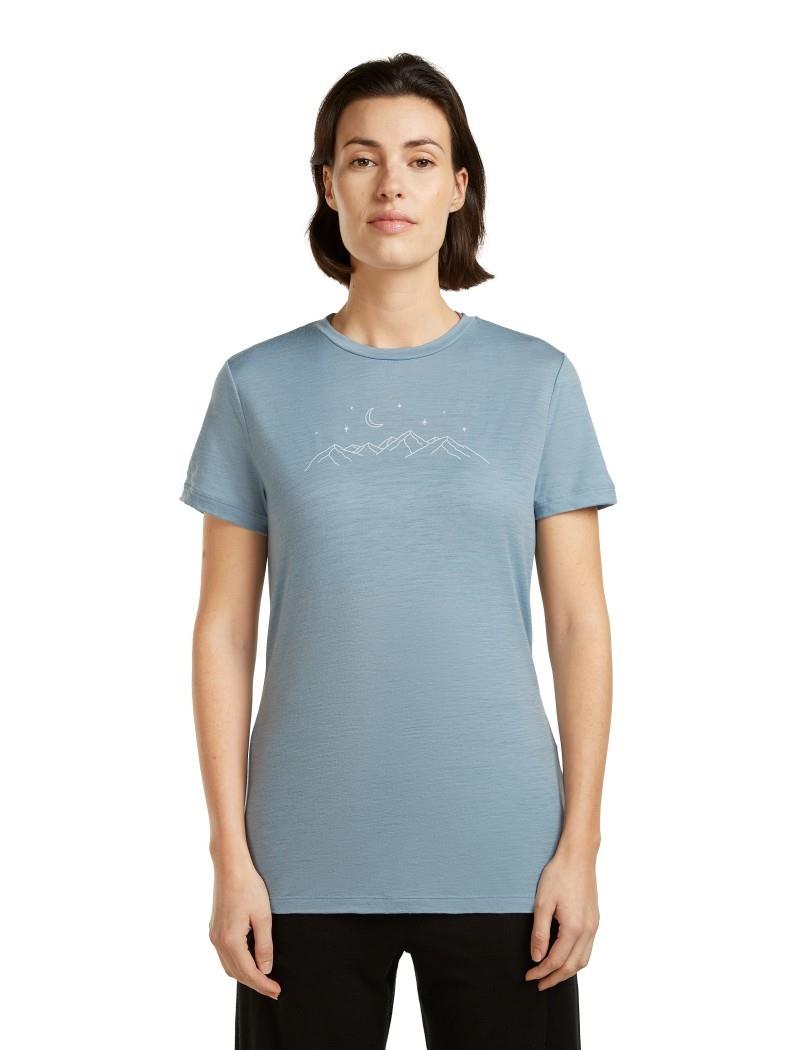 Merino 150 Tech Lite SS Tee - Sparkling Stars - Womens - flint blue 1