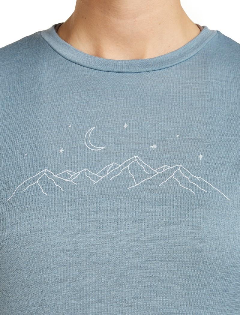 Merino 150 Tech Lite SS Tee - Sparkling Stars - Womens - flint blue 1