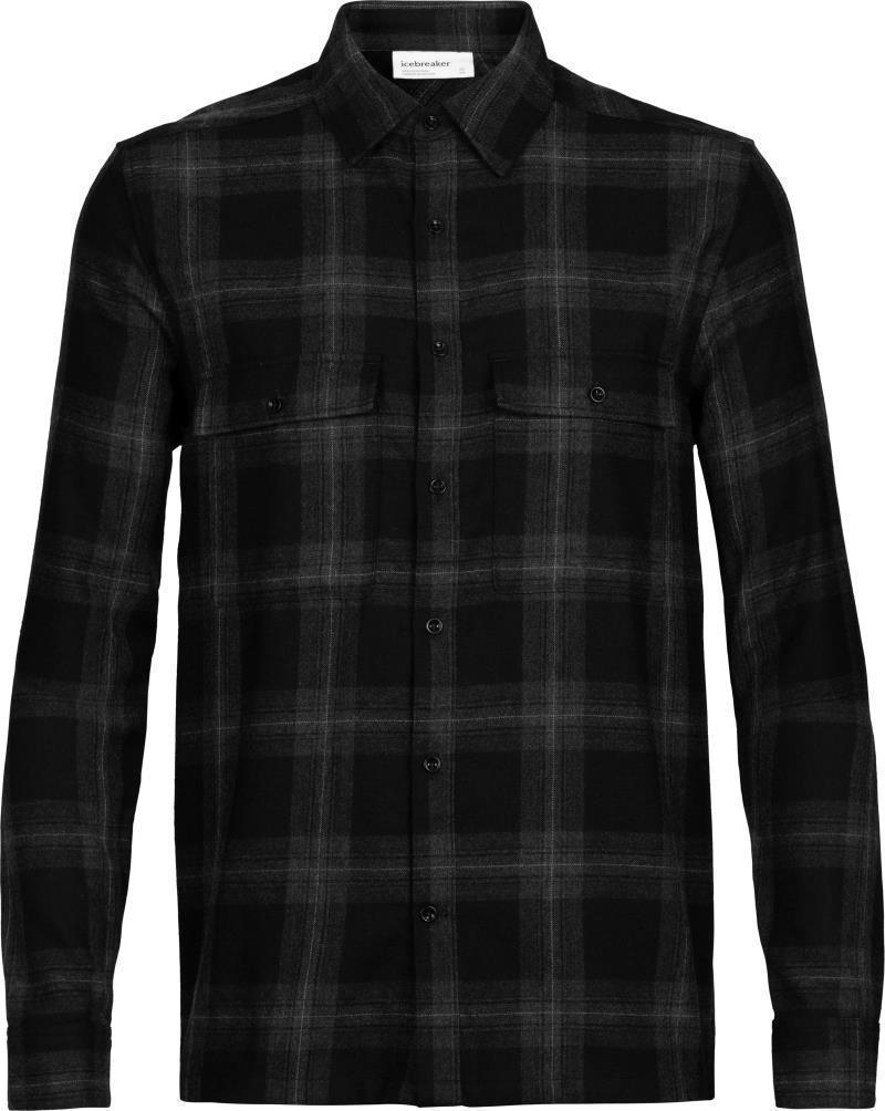 Merino 200 Dawnder LS Flannel Shirt - Plaid - Mens - Jet Heather 1