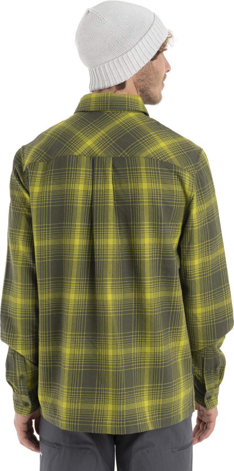 Merino 200 Dawnder LS Flannel Shirt - Plaid - Mens - Loden / Bio Lime 4