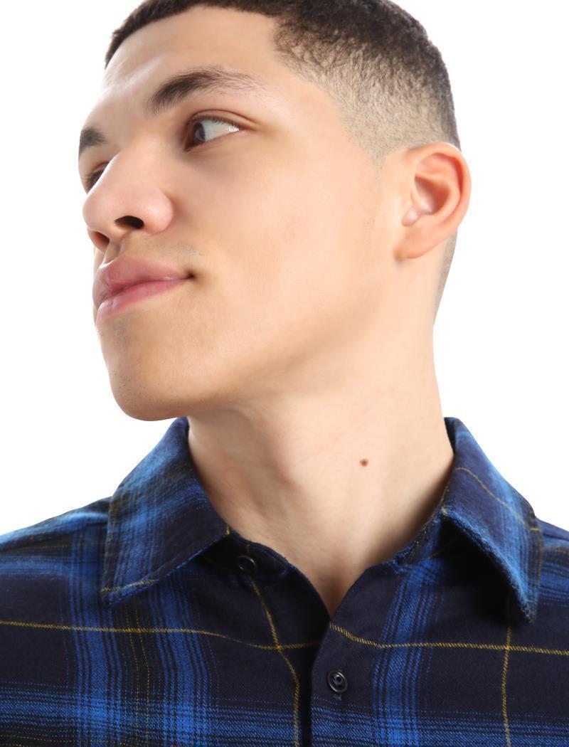 Merino 200 Dawnder LS Flannel Shirt - Plaid - Mens - Midnight Navy 3