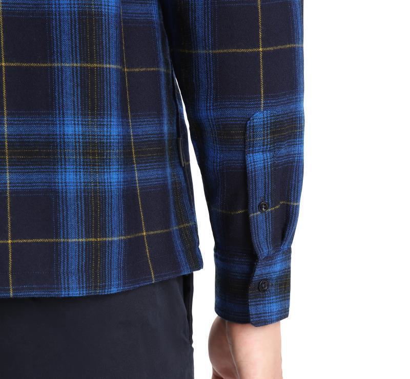 Merino 200 Dawnder LS Flannel Shirt - Plaid - Mens - Midnight Navy 4