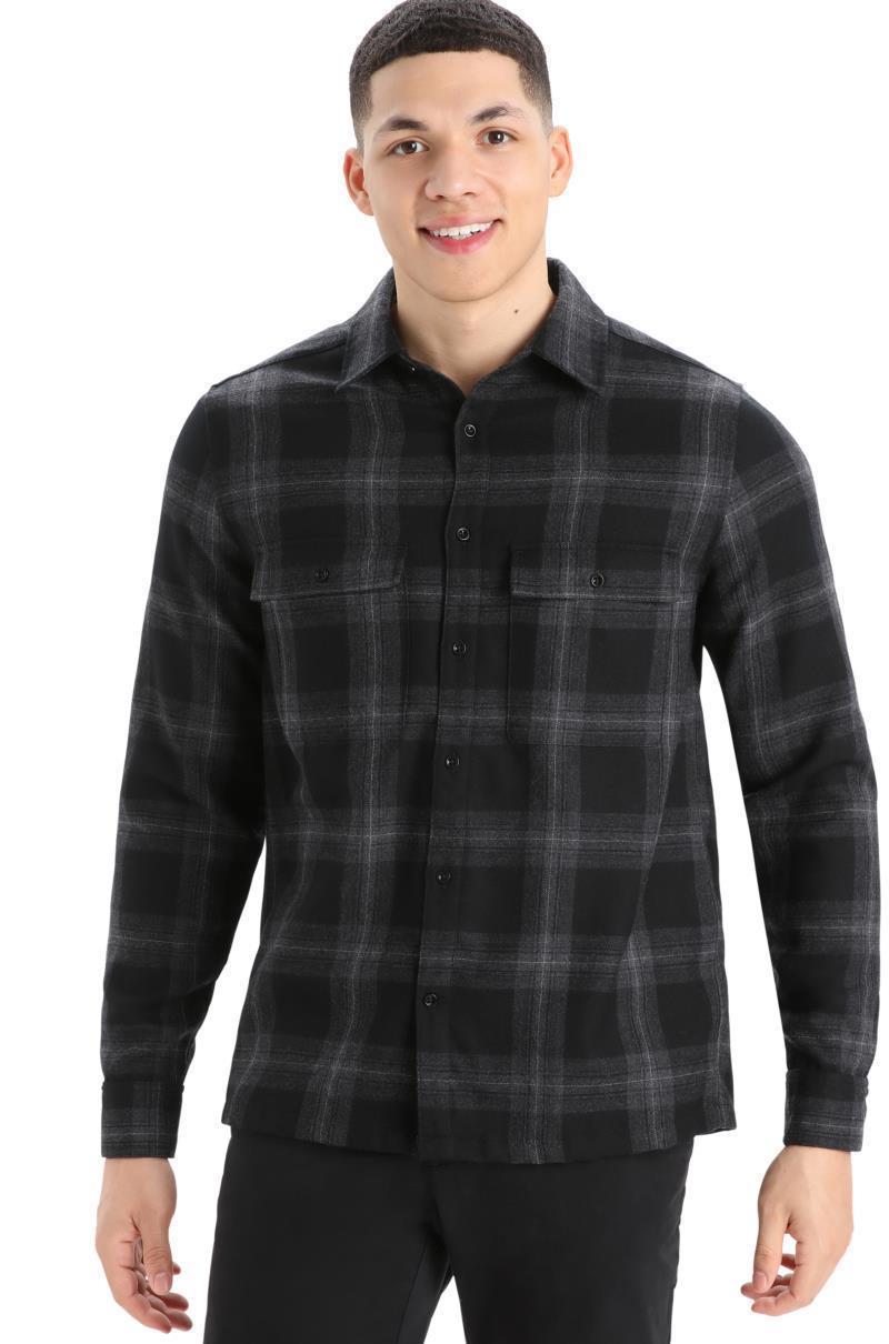 Merino 200 Dawnder LS Flannel Shirt - Plaid - Mens - jet heather 1