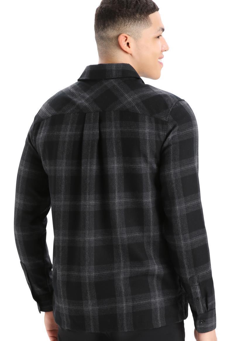 Merino 200 Dawnder LS Flannel Shirt - Plaid - Mens - jet heather 1
