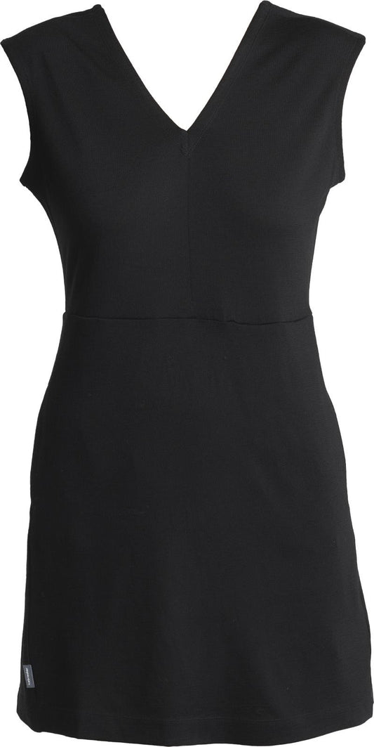 Merino 200 Granary Sleeveless V-Neck Dress - black 1