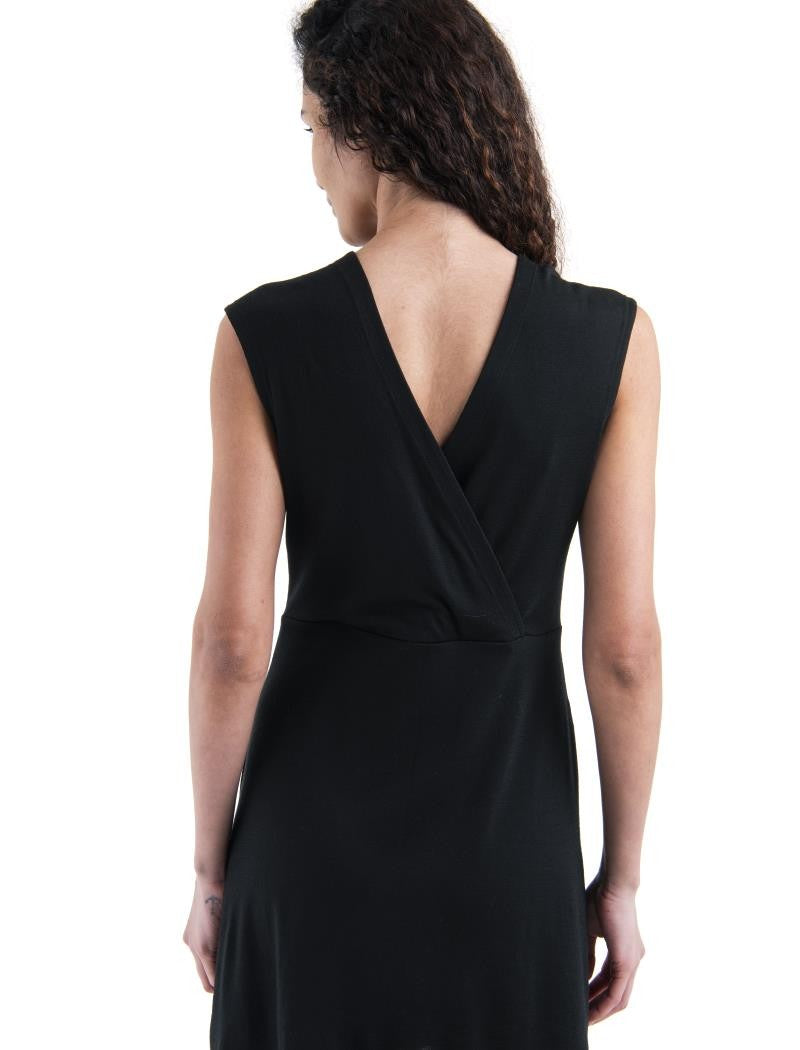 Merino 200 Granary Sleeveless V-Neck Dress - black 1