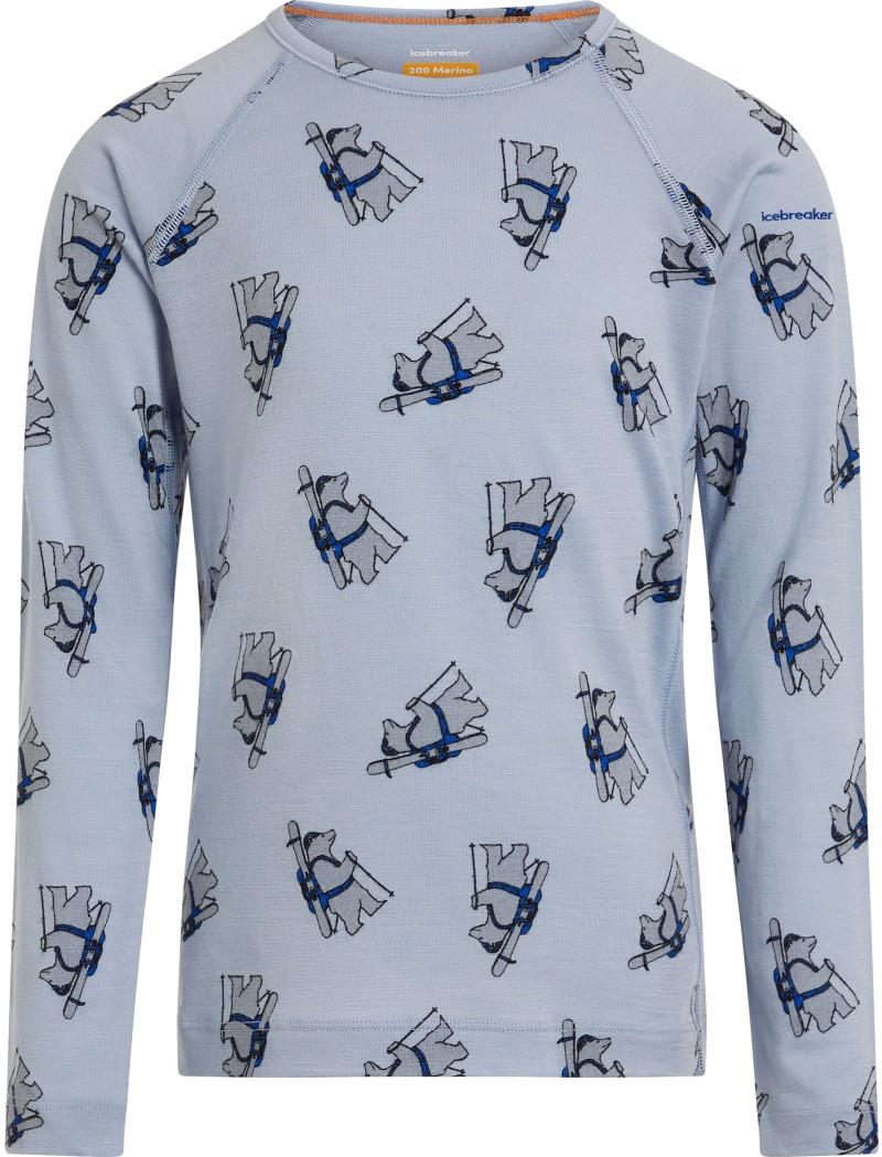 Merino 200 Oasis LS Crewe - Bear Tour AOP - Kids - zinc blue / aop 1