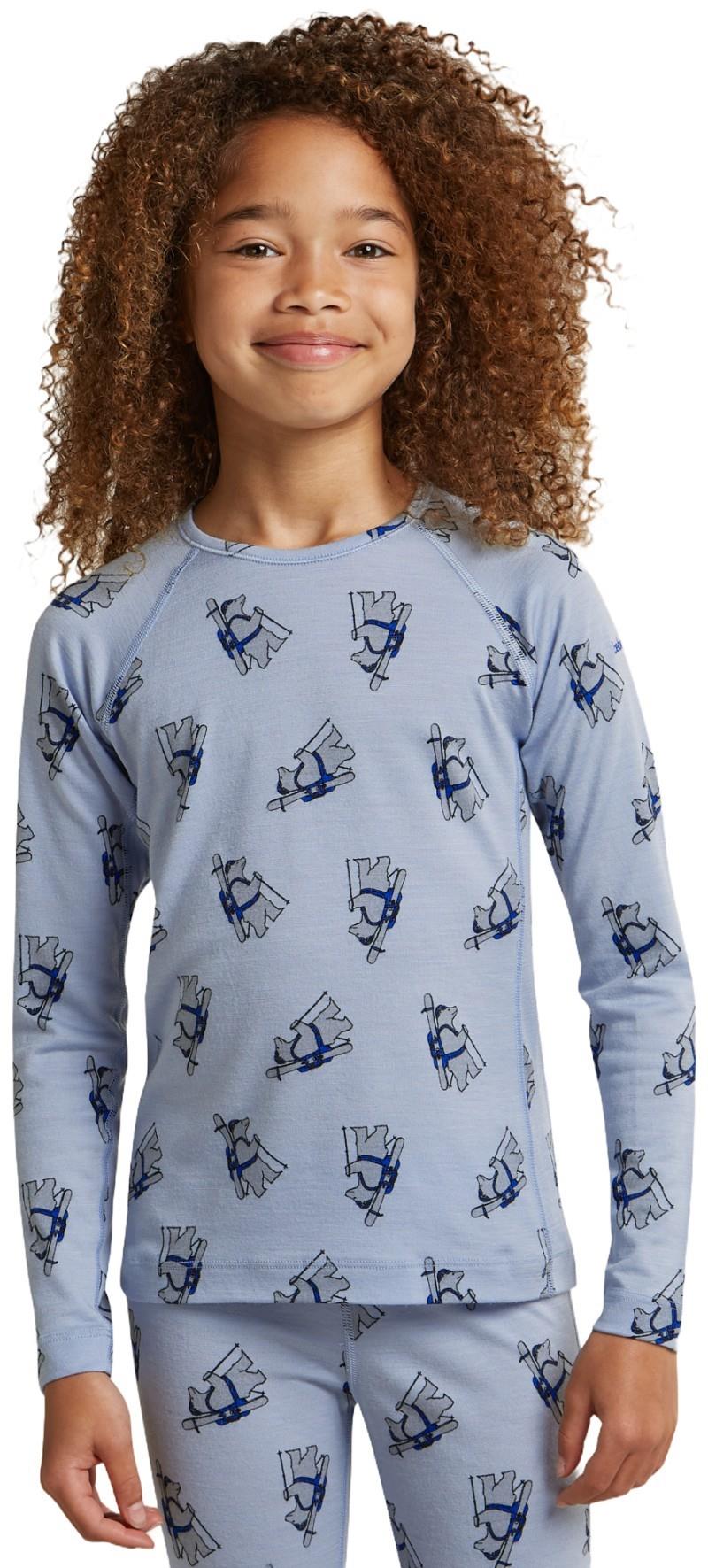 Merino 200 Oasis LS Crewe - Bear Tour AOP - Kids - zinc blue / aop 1