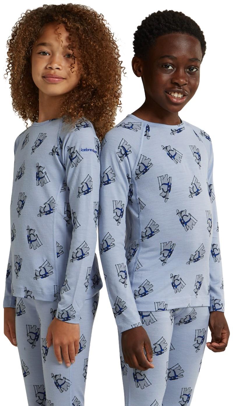Merino 200 Oasis LS Crewe - Bear Tour AOP - Kids - zinc blue / aop 1