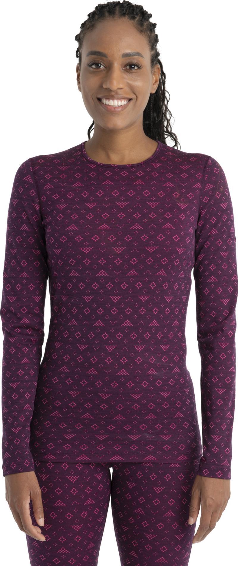 Merino 200 Oasis LS Crewe - First Snow - Womens - Nightshade / Tempo / AOP 1
