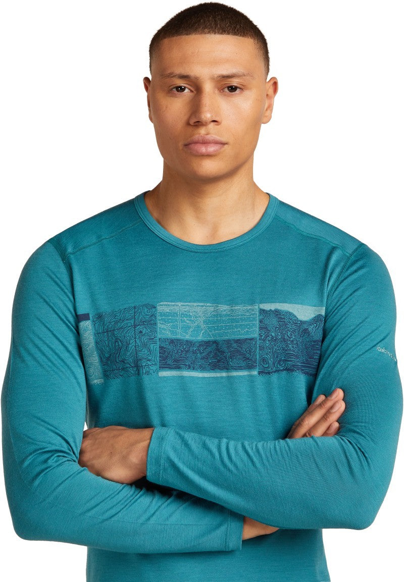Merino 200 Oasis LS Crewe - GRX1 - Mens - topaz 1