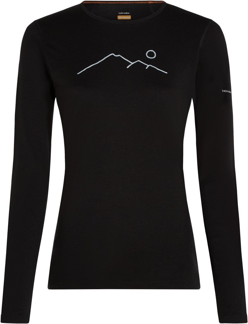 Merino 200 Oasis LS Crewe - GRX1 - Womens - black 1