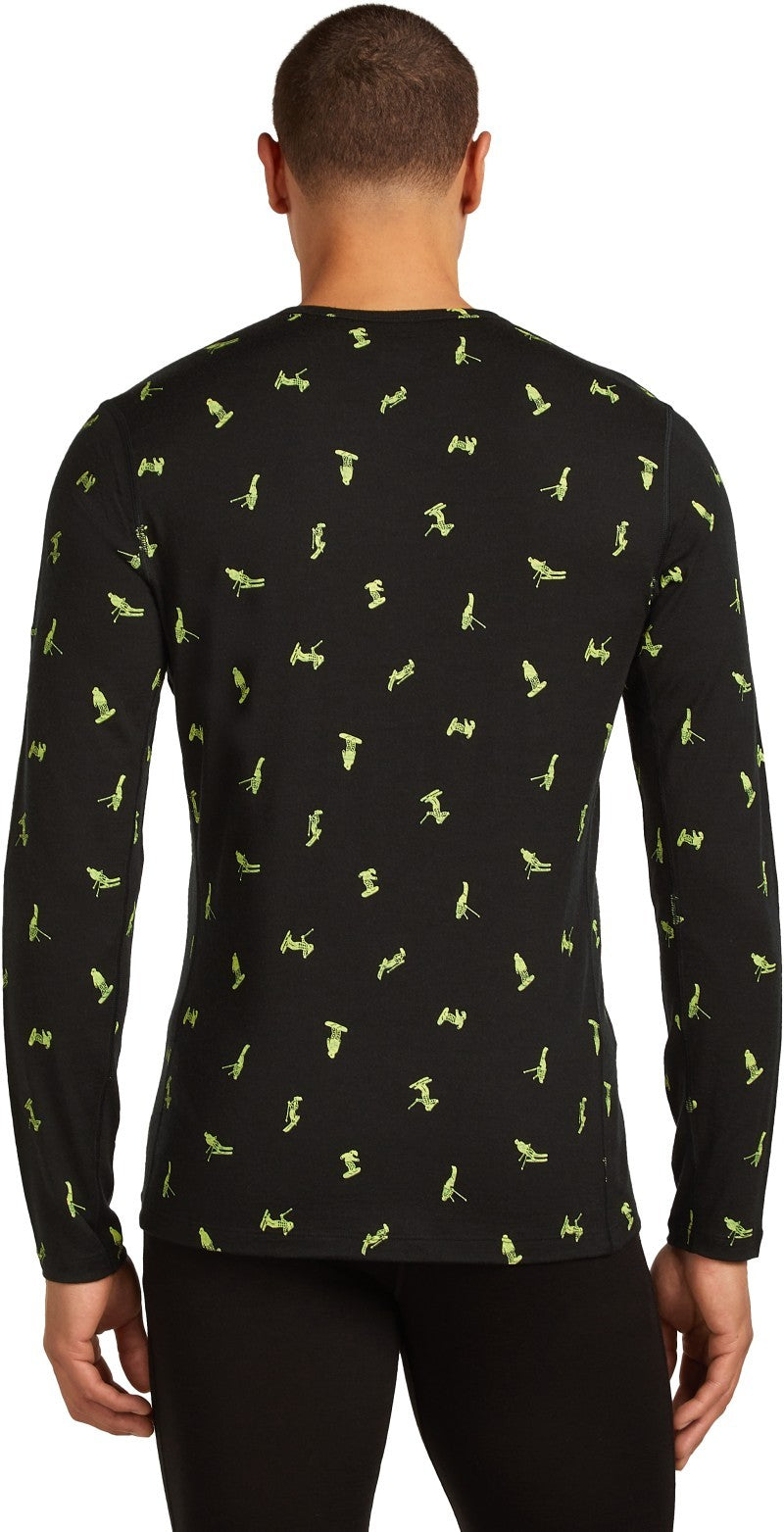 Merino 200 Oasis LS Crewe - GRX2 - Mens - black / peridot / aop 1
