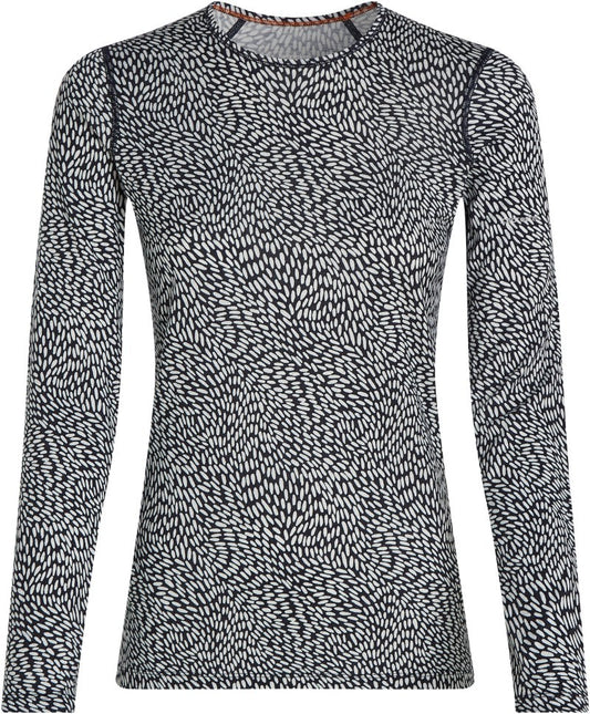 Merino 200 Oasis LS Crewe - GRX2 - Womens - midnight navy / snow / aop 1