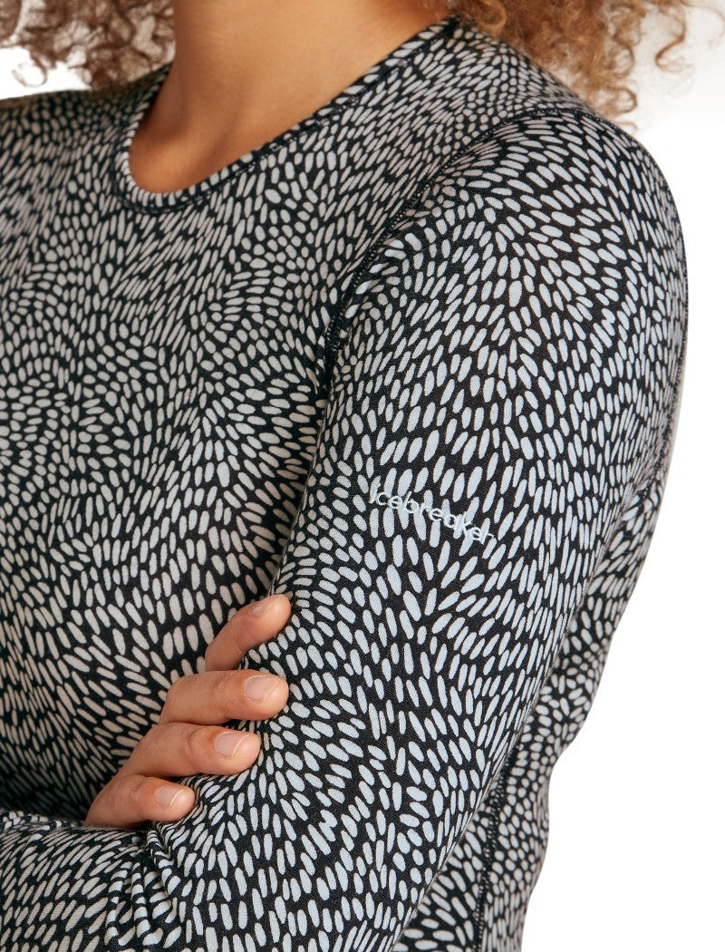 Merino 200 Oasis LS Crewe - GRX2 - Womens - midnight navy / snow / aop 1