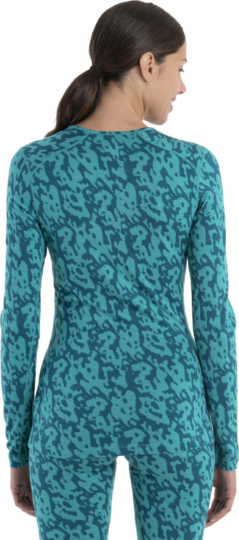 Merino 200 Oasis LS Crewe - Macro Camo - Womens - Flux Green / Dark Flux / AOP 4