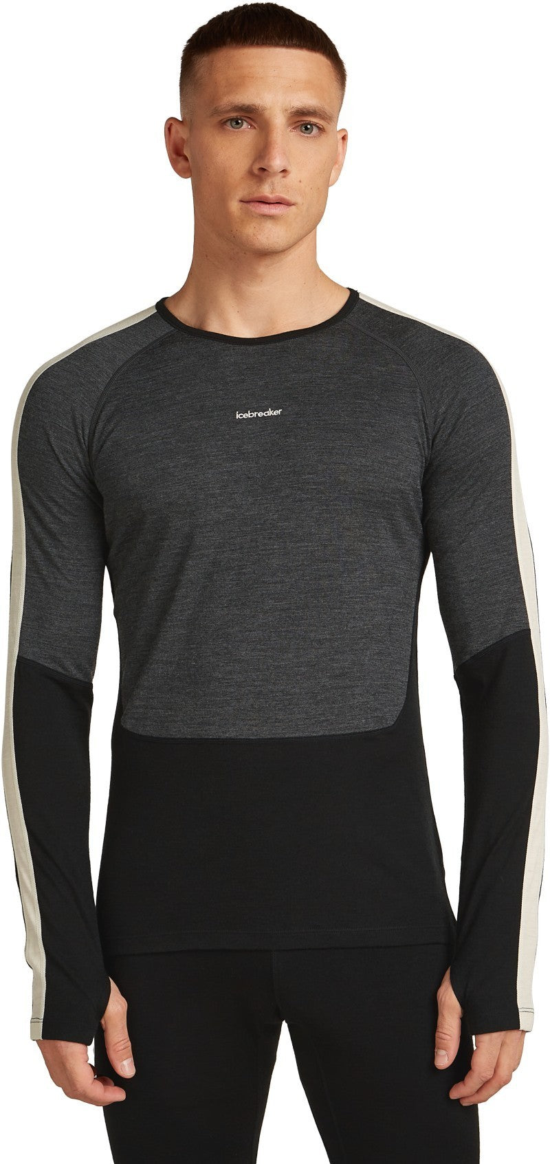 Merino 200 Oasis+ LS Crewe - Mens - black / jet heather / undyed / cb 1