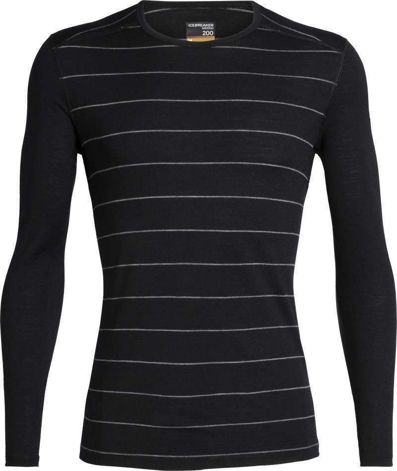 Merino 200 Oasis LS Crewe - Mens - black - stripe 1
