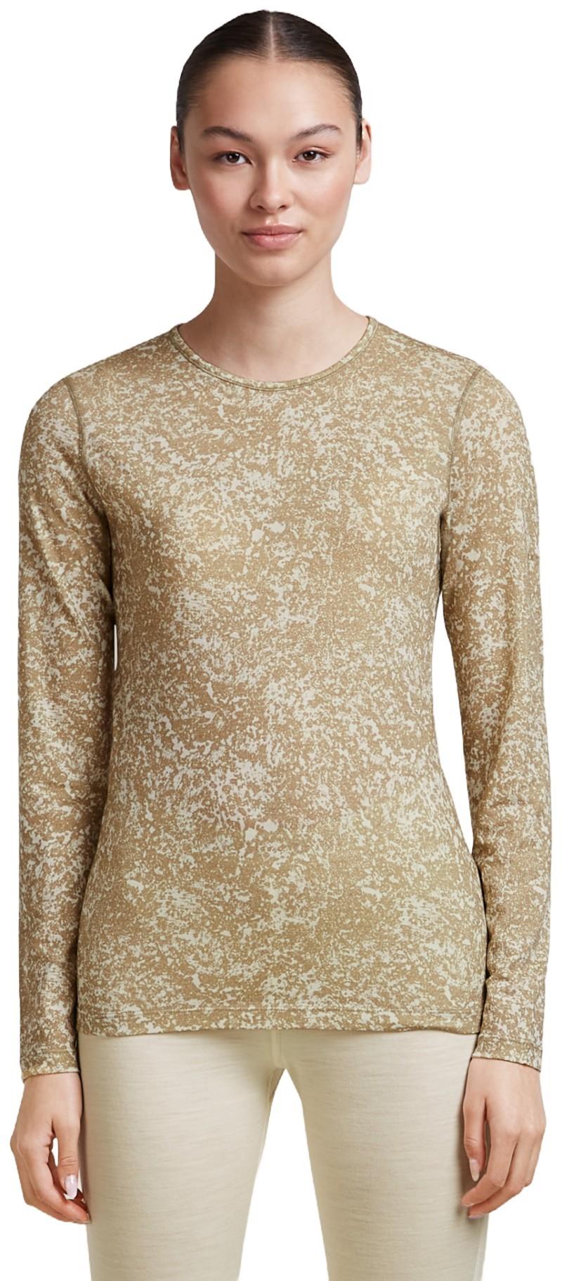 Merino 200 Oasis LS Crewe - Moss Bloom AOP - Womens - cumin / undyed / aop 1