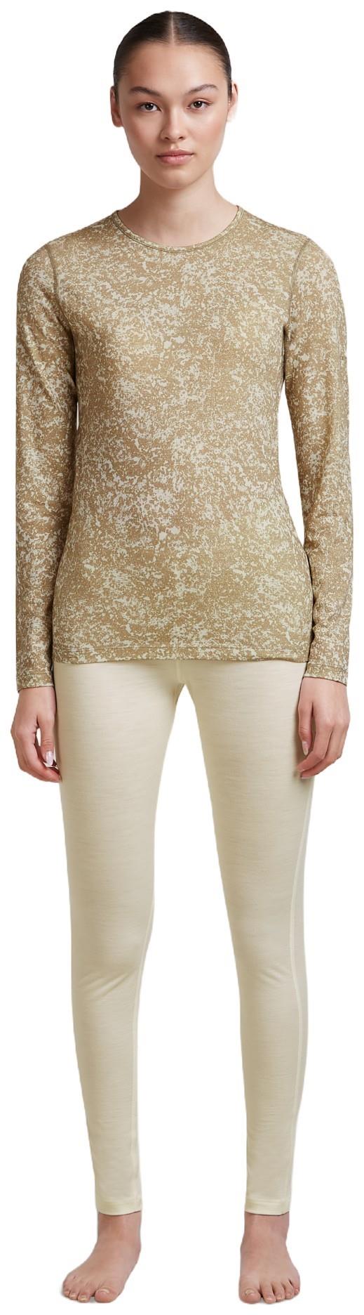 Merino 200 Oasis LS Crewe - Moss Bloom AOP - Womens - cumin / undyed / aop 1