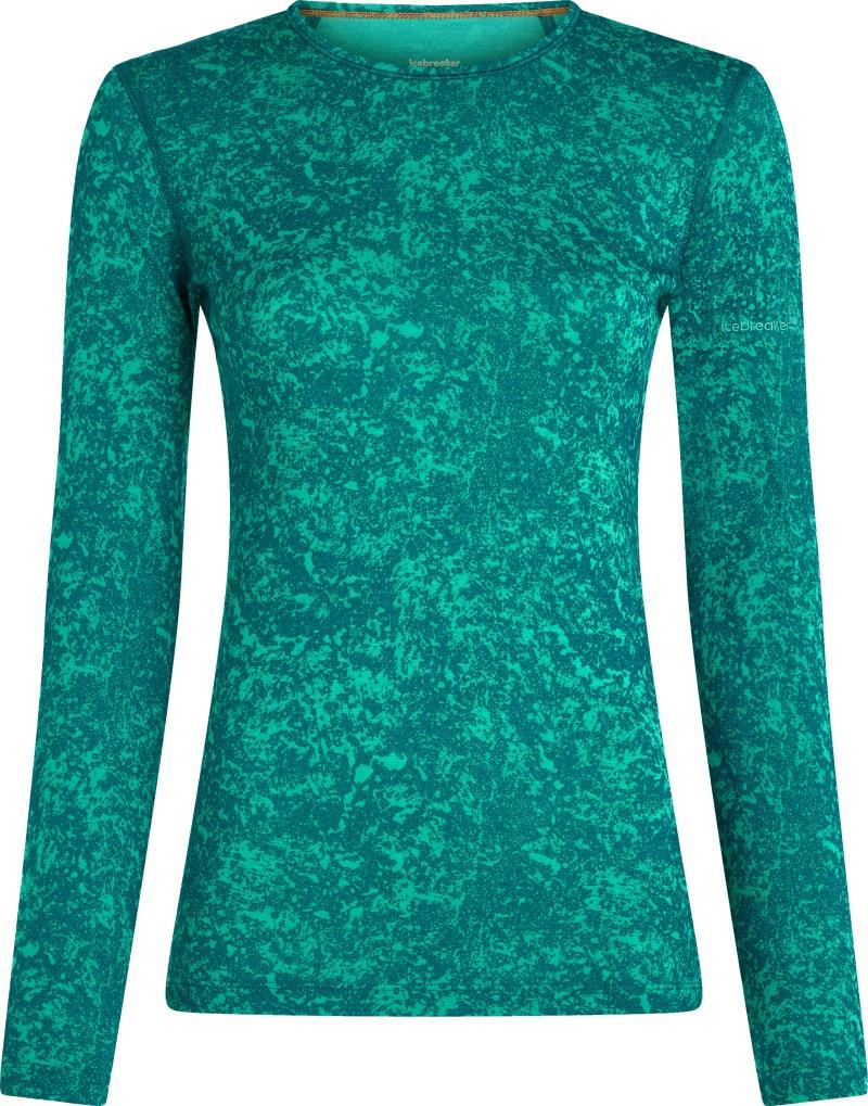 Merino 200 Oasis LS Crewe - Moss Bloom AOP - Womens - fresh / tidal teal / aop 1