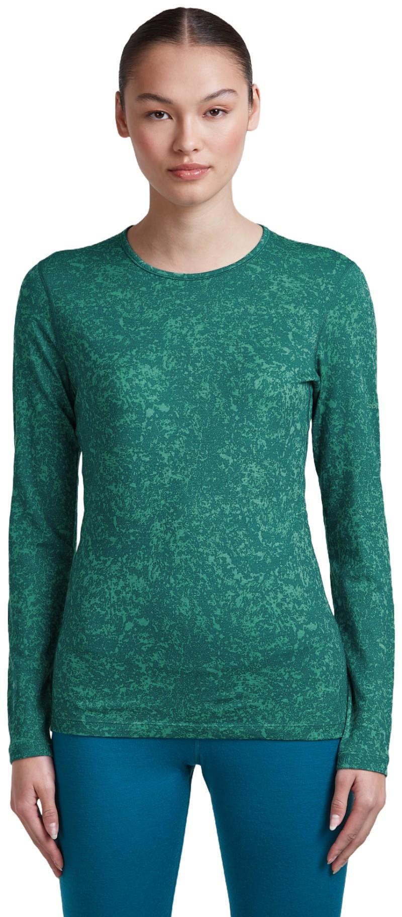 Merino 200 Oasis LS Crewe - Moss Bloom AOP - Womens - fresh / tidal teal / aop 1