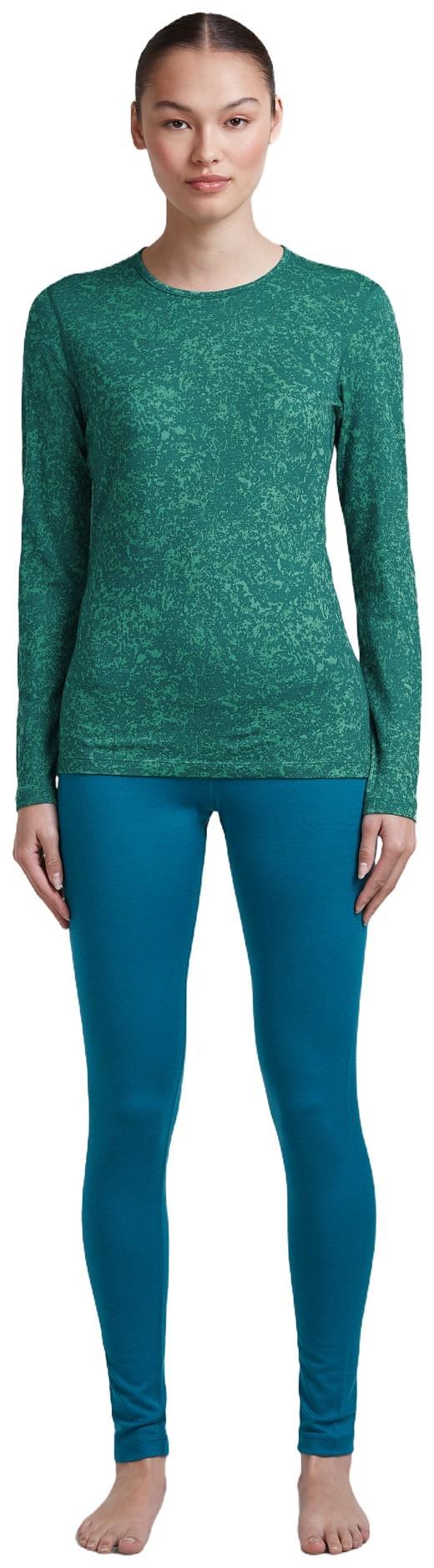Merino 200 Oasis LS Crewe - Moss Bloom AOP - Womens - fresh / tidal teal / aop 1
