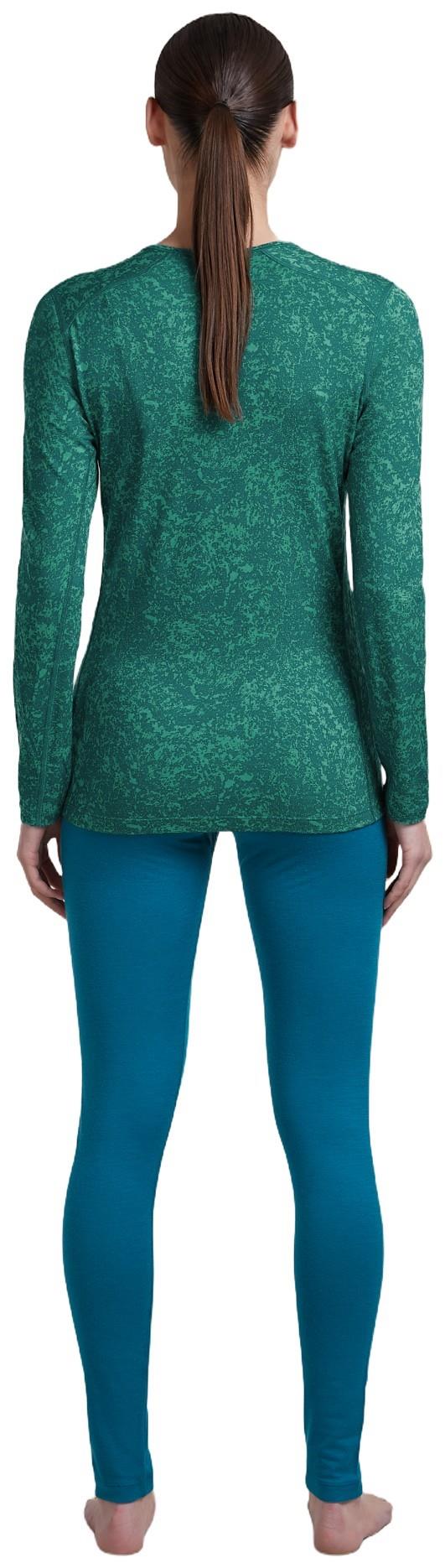 Merino 200 Oasis LS Crewe - Moss Bloom AOP - Womens - fresh / tidal teal / aop 1