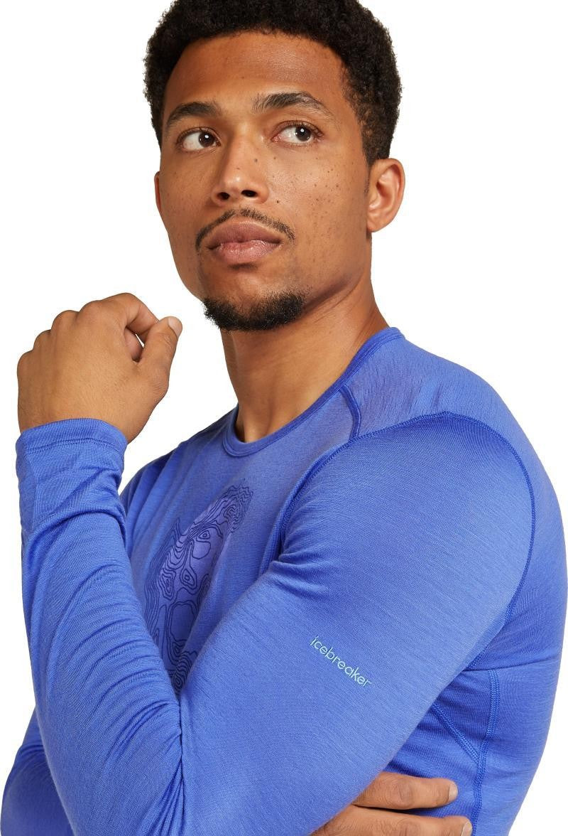 Merino 200 Oasis LS Crewe - Ruapehu Round - Mens - brilliant 1