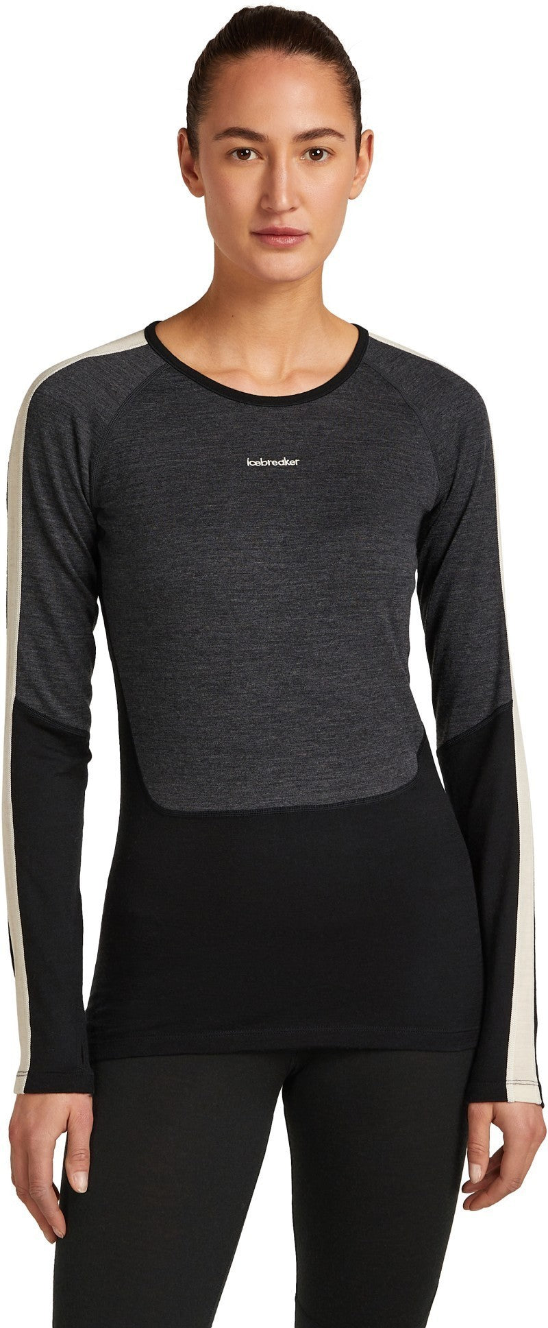 Merino 200 Oasis+ LS Crewe - Womens - black / jet heather / undyed / cb 1
