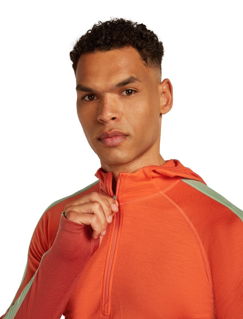 Merino 200 Oasis+ LS Half Zip Hoodie - Mens - agate / fervid / seaglass / cb 1
