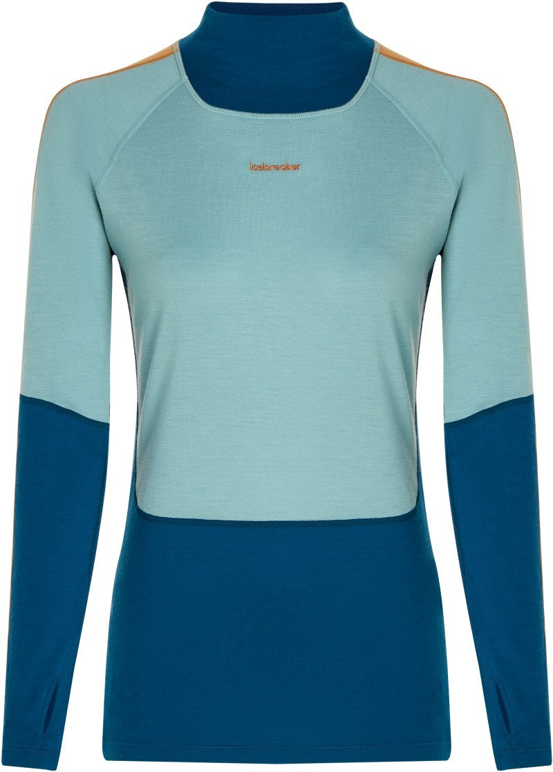 Merino 200 Oasis+ LS High Neck - Womens - atlantis / hydro / trail / cb 1