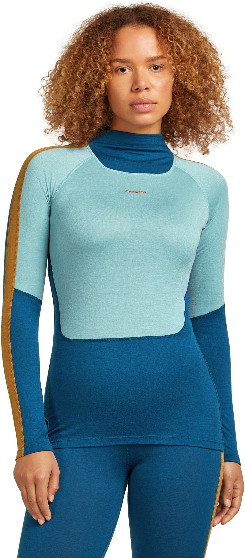Merino 200 Oasis+ LS High Neck - Womens - atlantis / hydro / trail / cb 1