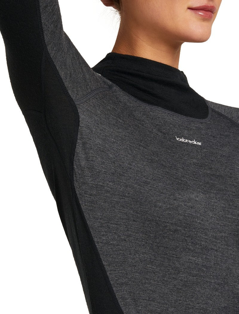 Merino 200 Oasis+ LS High Neck - Womens - black / jet heather / undyed / cb 1