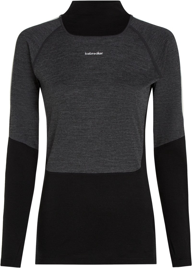 Merino 200 Oasis+ LS High Neck - Womens - black / jet heather / undyed / cb 1