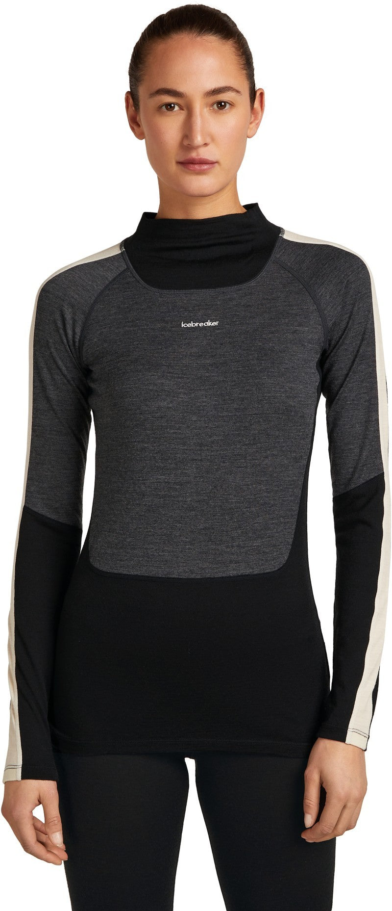 Merino 200 Oasis+ LS High Neck - Womens - black / jet heather / undyed / cb 1
