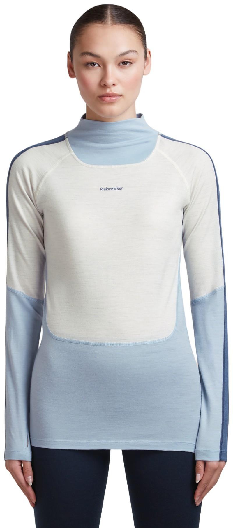 Merino 200 Oasis+ LS High Neck - Womens - zinc blue / ecru heather / dawn / cb 1