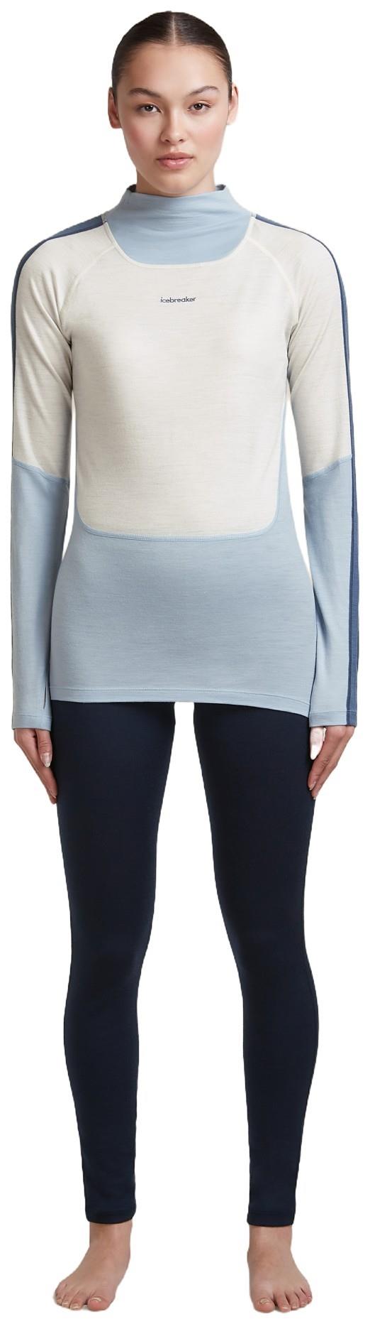 Merino 200 Oasis+ LS High Neck - Womens - zinc blue / ecru heather / dawn / cb 1