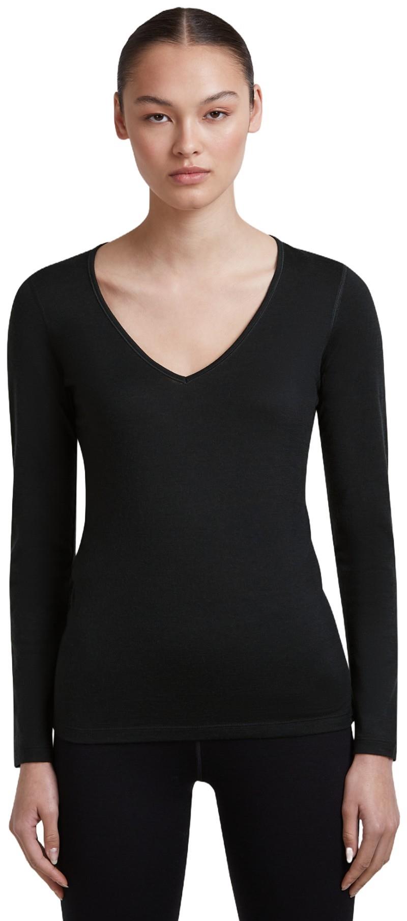 Merino 200 Oasis LS V-Neck - Womens - black 1