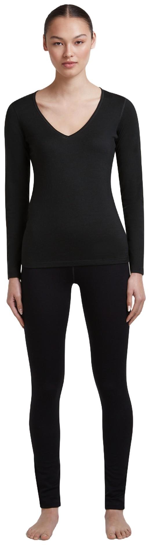 Merino 200 Oasis LS V-Neck - Womens - black 1