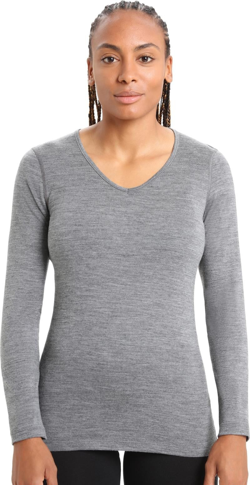 Merino 200 Oasis LS V-Neck - Womens - gritstone heather 1