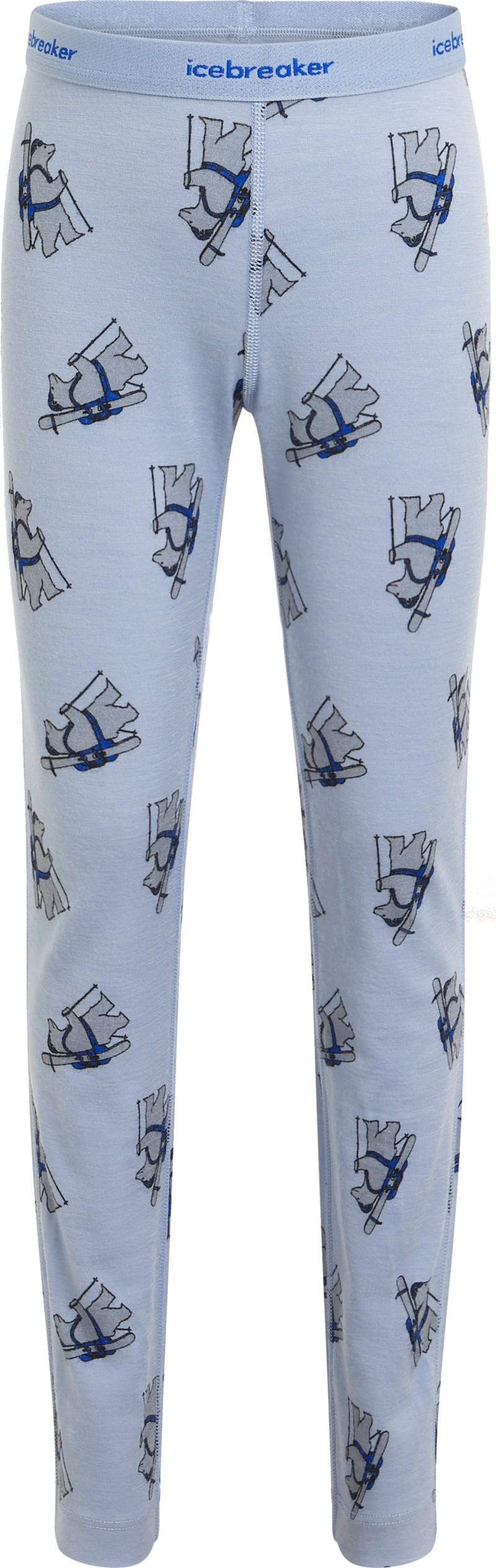 Merino 200 Oasis Leggings - Bear Tour AOP - Kids - zinc blue / aop 1