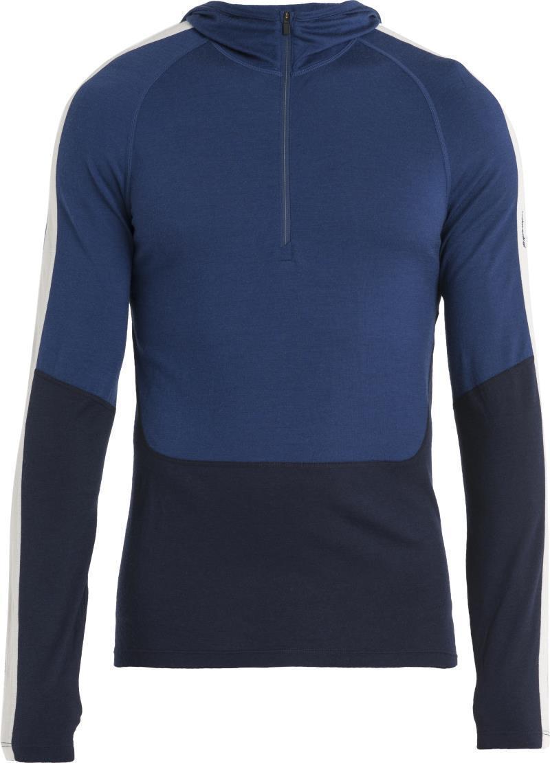 Merino 200 Sonebula LS Half Zip Hoodie - Mens - Midnight Navy / Royal Navy / Snow / CB 1