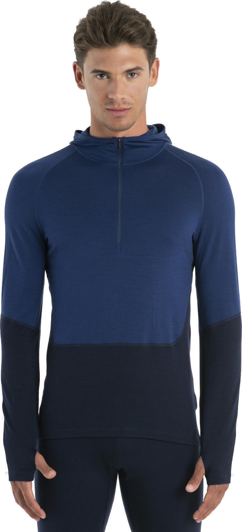 Merino 200 Sonebula LS Half Zip Hoodie - Mens - Midnight Navy / Royal Navy / Snow / CB 3