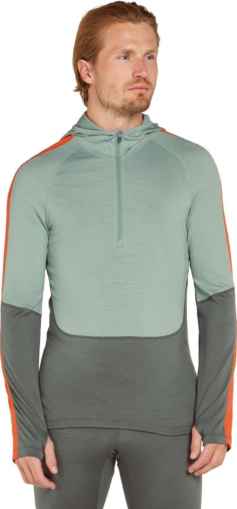Merino 200 Sonebula LS Half Zip Hoodie - Mens - galaxy / moss / blaze / cb 1