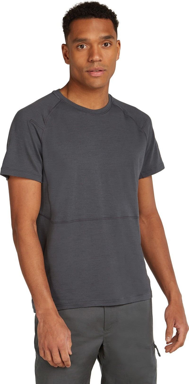 Merino 200 Waffle Elevation SS Tee - Mens - obsidian 1