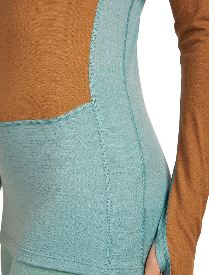 Merino 200 ZoneKnit LS Crewe - Womens - hydro / trail / cb 1
